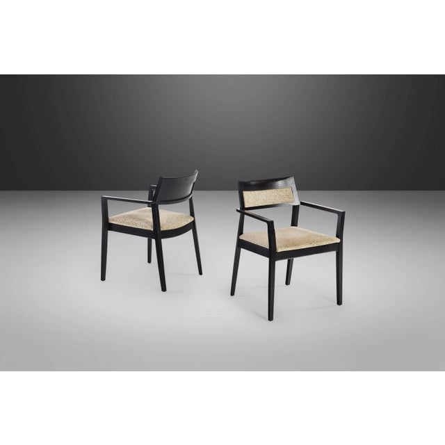 Mid-Century Modern Krusin Armchairs in Ebonized Oak by Marc Krusin for Knoll, USA, circa 2000's - Set of 4 For Sale - Image 3 of 11