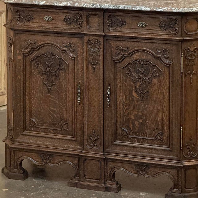 19th Century Belgian Liégeoise Oak Buffet With Saint-Remy Marble Top For Sale - Image 10 of 18