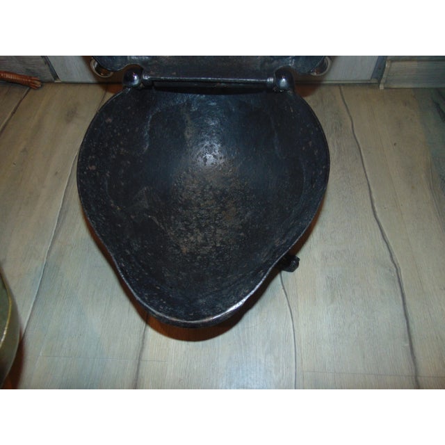 Pre-War Enameled Cast Iron and Brass Coal Stove For Sale - Image 10 of 12