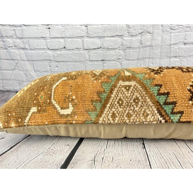 14 x 35 Lumbar Kilim Rug Dream Oasis Turkish Pillow Cushion Cover For Sale - Image 4 of 4