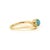 Metal 18k Yellow Gold Wavy Band Ring With Teardrop Cabochon Turquoise Size 4 For Sale - Image 7 of 15