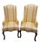 Petite Vintage Queen Anne High-Back Wingback Chairs for Small Spaces in Butter Yellow Floral Stripe – A Pair For Sale In Raleigh - Image 6 of 6