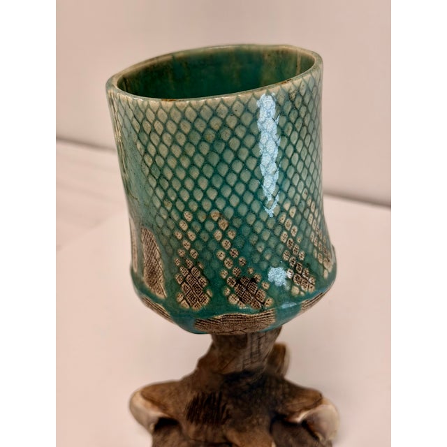 2000 - 2009 Vintage Richard Marshall Talon Pottery Goblet For Sale - Image 5 of 8