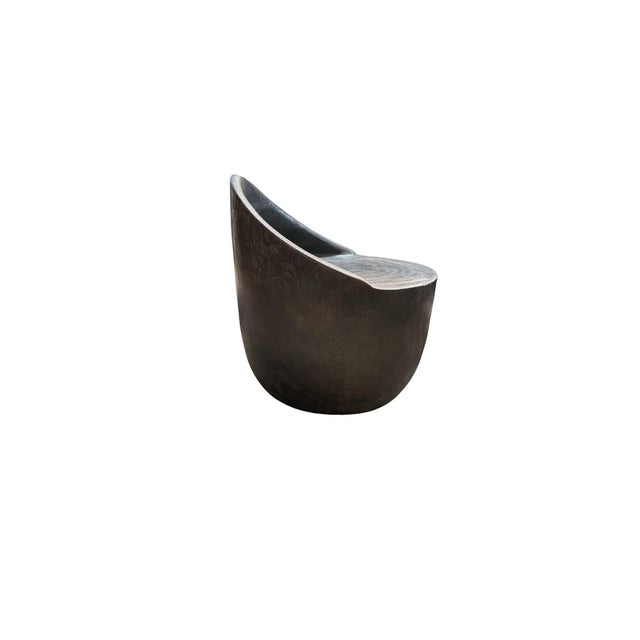 Sculptural Lounge Chair Carved From Solid Suar Wood, Modern Organic For Sale - Image 4 of 8