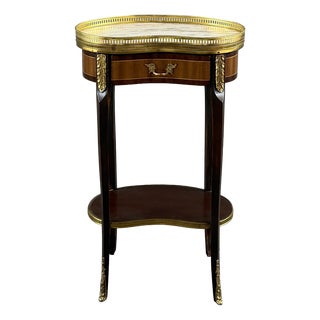 20th Century Louis XVI Pedestal Table in Mahogany and Gilt Bronze, 1940s For Sale