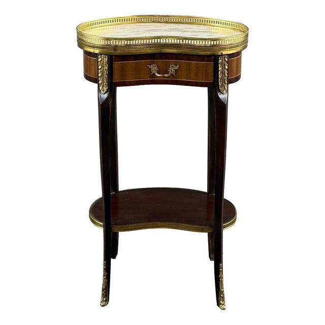 20th Century Louis XVI Pedestal Table in Mahogany and Gilt Bronze, 1940s For Sale