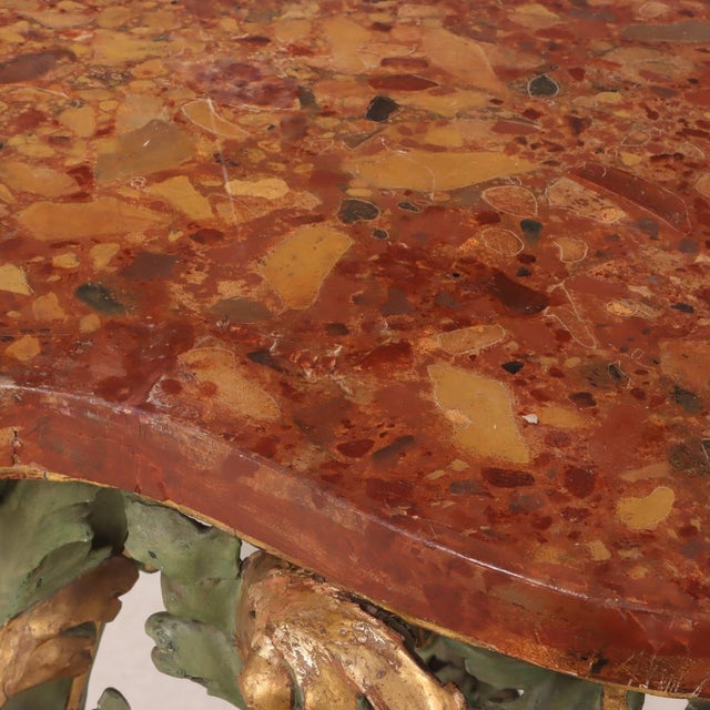 Rococo An Italian Faux Marble Top Console Table, 18th C. For Sale - Image 3 of 5