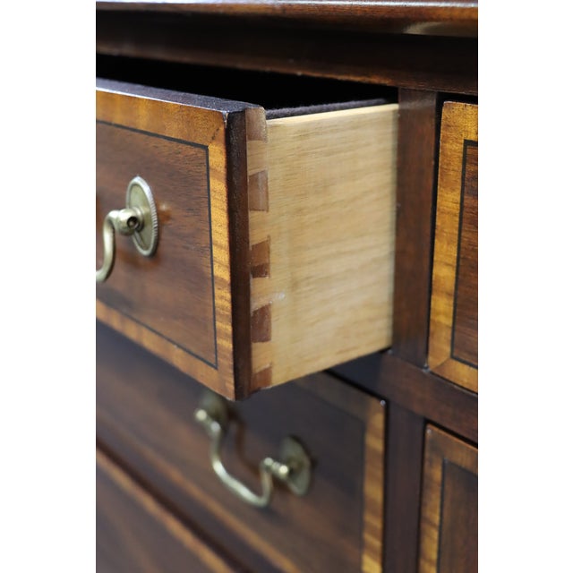 Brown Henkel Harris Mahogany Breakfront China Cabinet For Sale - Image 8 of 12
