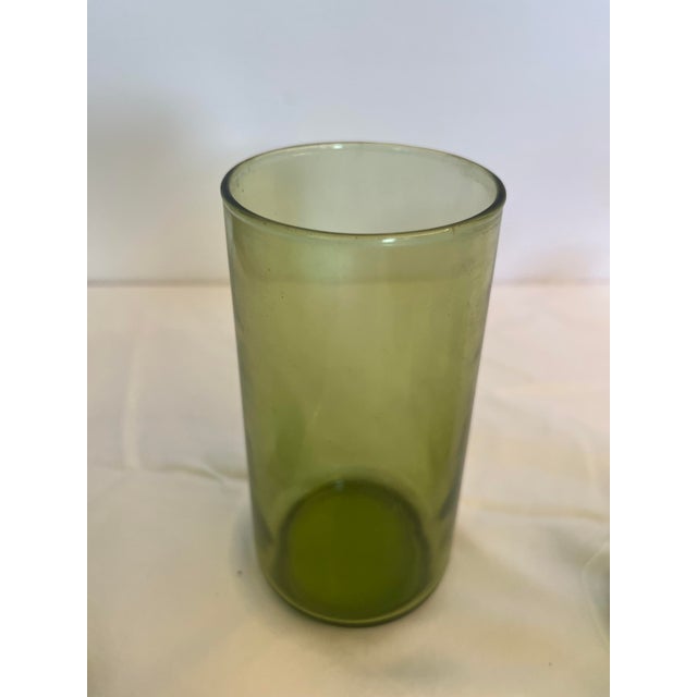 Glass 24-Piece Vintage Olive Green Mid-Century Glass Tumbler Set | Iced Tea, Water, Juice & Double Old Fashioned Glasses For Sale - Image 7 of 10