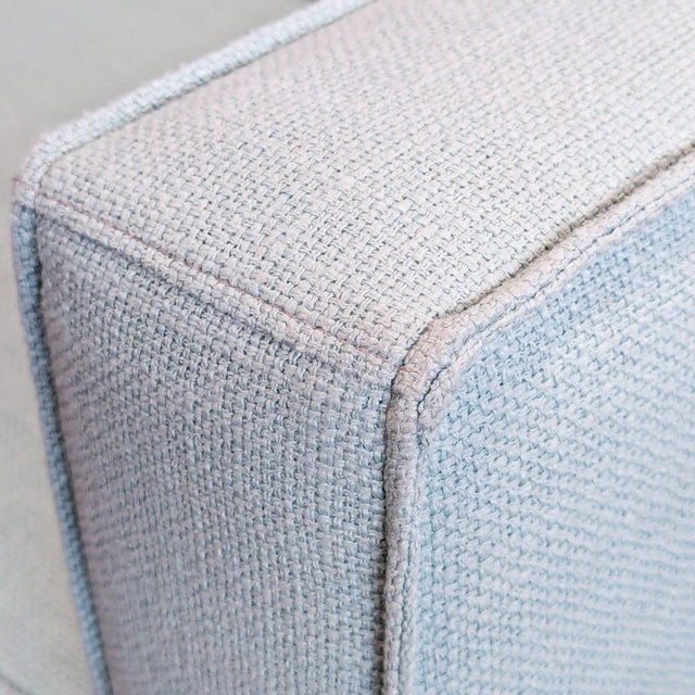 Cb2 Club 101” Modern 3-Seat Light Blue Sofa For Sale In San Francisco - Image 6 of 7