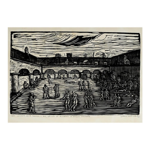 1998 Guillermo Maldonado Men's Prison Woodcut
