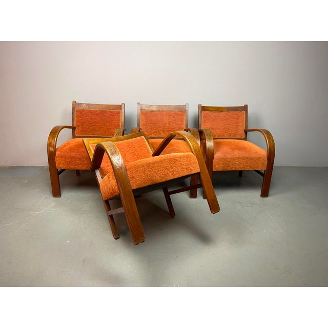 Mid-Century Modern Dutch Art Deco Sculptural Armchairs, 1930s, Set of 2 For Sale - Image 3 of 18