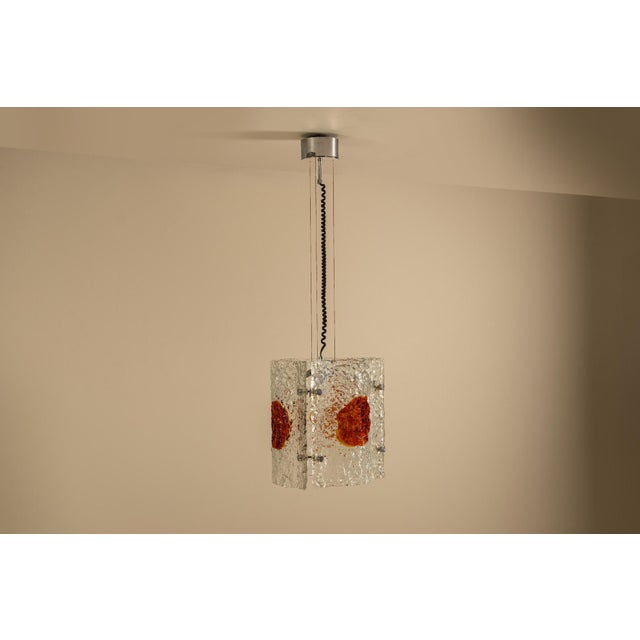 Glass Pendant Lamp attributed to Toni Zuccheri for A.V. Mazzega, Italy, 1970s For Sale - Image 7 of 14