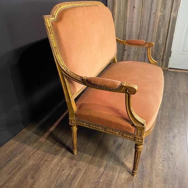Antique French Louis XVI Sofa From 19th Century Parlor Set For Sale - Image 12 of 13