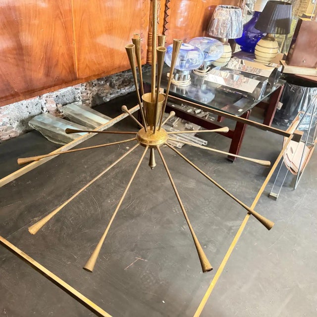 1950s Mid-Century Modern Huge Sputnik Chandelier by Oscar Torlasco for Lumi For Sale - Image 10 of 18