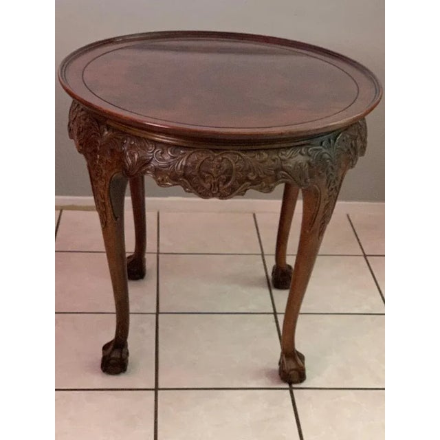 1910s Mahogany Table With Scrolled Apron and Ball and Claw Feet For Sale In Austin - Image 6 of 12