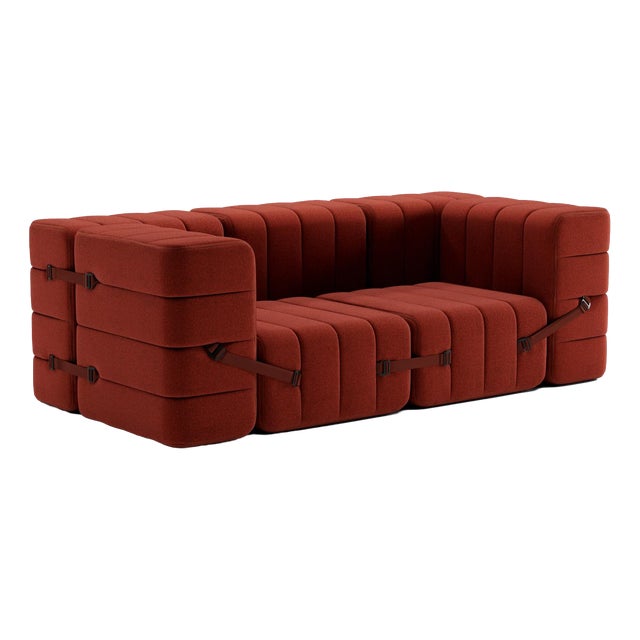 Modular Two-Seater Sofa with Armrests in Dama Fabric by Ambivalenz, Set of 7 For Sale