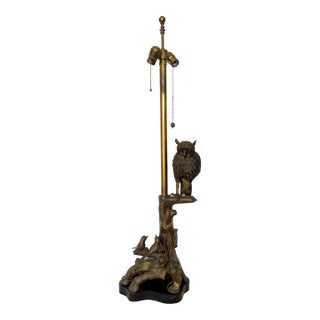 1960s Mid Century Modern Bronze Owl Lamp by Marbro Lamp Co. For Sale