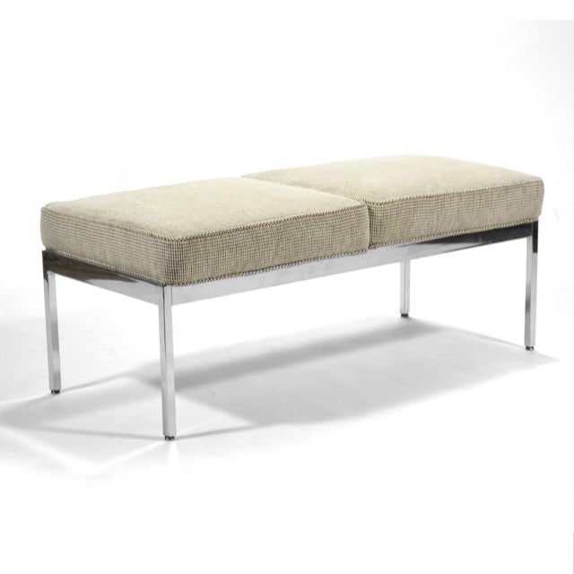 A handsome and useful piece by Steelcase, this bench is very similar to the design by Florence Knoll. It features a...