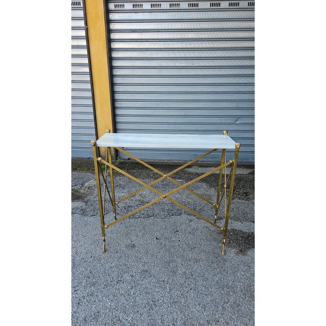 Empire Style Brass Console Table, 1970s For Sale - Image 6 of 6