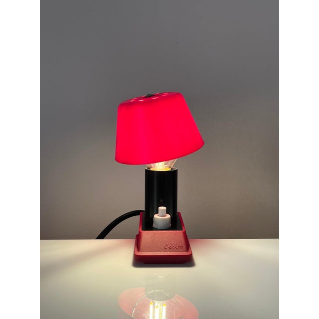 Red Clamp Lamp with Plastic Shade and Switch from Elios For Sale - Image 9 of 11