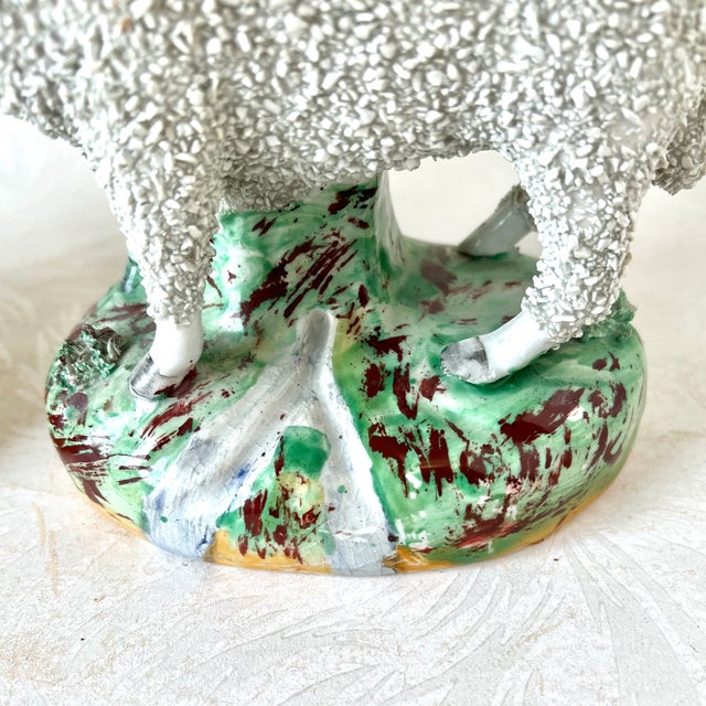 Antique Victorian Staffordshire Confetti Sheep Spill Vases For Sale - Image 11 of 11