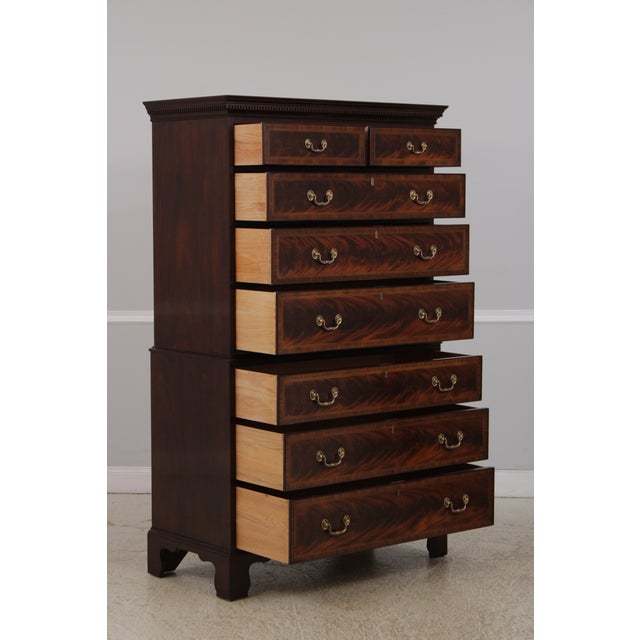 Henkel Harris Henkel Harris Nancy Whit Inlaid Mahogany Chest For Sale - Image 4 of 16