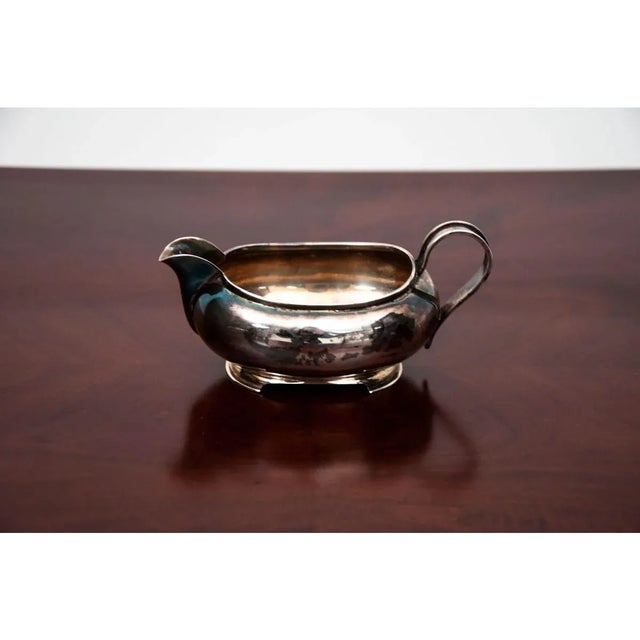 Antique Silver Tray with Sugar Bowl and Milk Jug, Set of 3 For Sale - Image 5 of 8