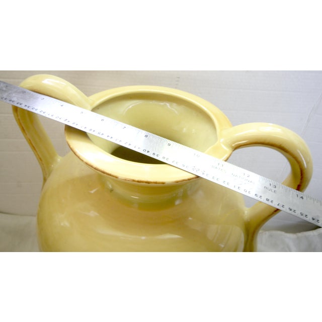 Oversize 1950s Haeger Potteries 20" Pastel Yellow Ceramic Amphora Floor Vase For Sale - Image 9 of 11