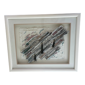 Martha Chatelain Signed 1989 One-of-One Mixed Media Paper Assemblage, Framed
