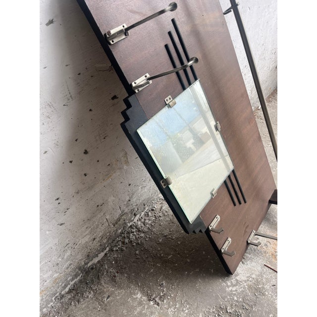 Art Deco Wall Coat Rack with Mirror, 1930s For Sale - Image 3 of 9