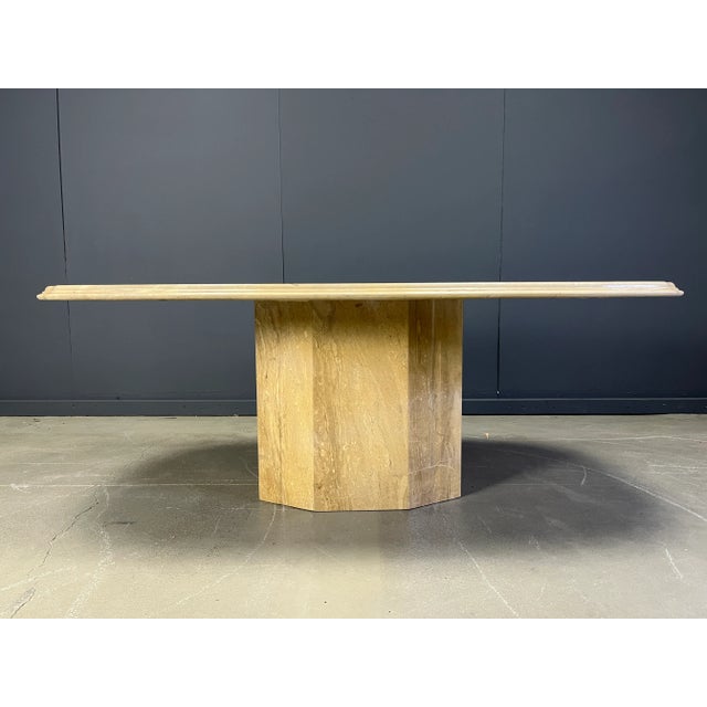 Beige Vintage Marble Dining Table, 1970s For Sale - Image 8 of 9
