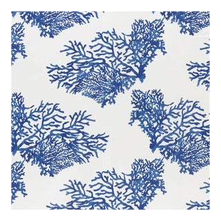 Schumacher Great Barrier Reef Ii Fabric in Indigo For Sale