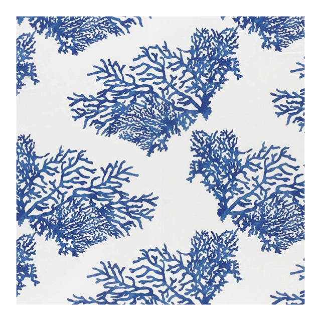 Schumacher Great Barrier Reef Ii Fabric in Indigo For Sale