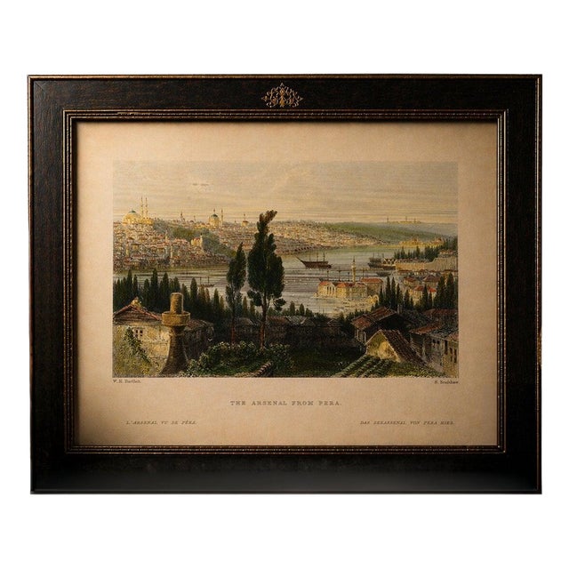 After Bartlett, Bosporus Harbor View from Pera, 1839, Engraving For Sale