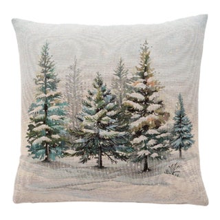 Winter Forest Woven Cushion With Feather Filler - 42x42cm (17"x17") For Sale
