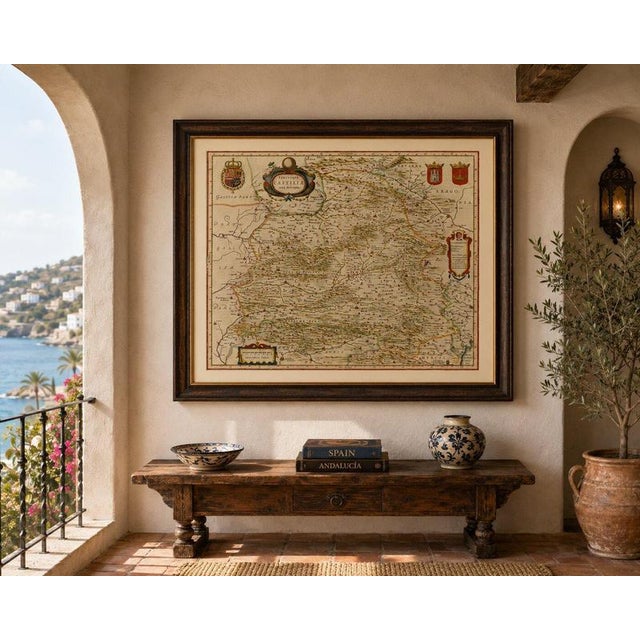 Antique Map of Spain from Blaeu, 1642 For Sale - Image 10 of 12
