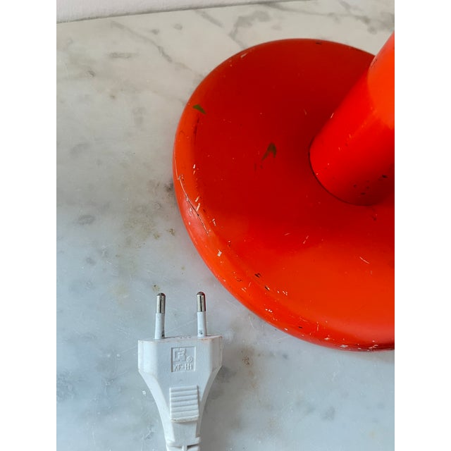 Vintage Space Age Orange Metal Table Lamp, 1970s For Sale - Image 11 of 16