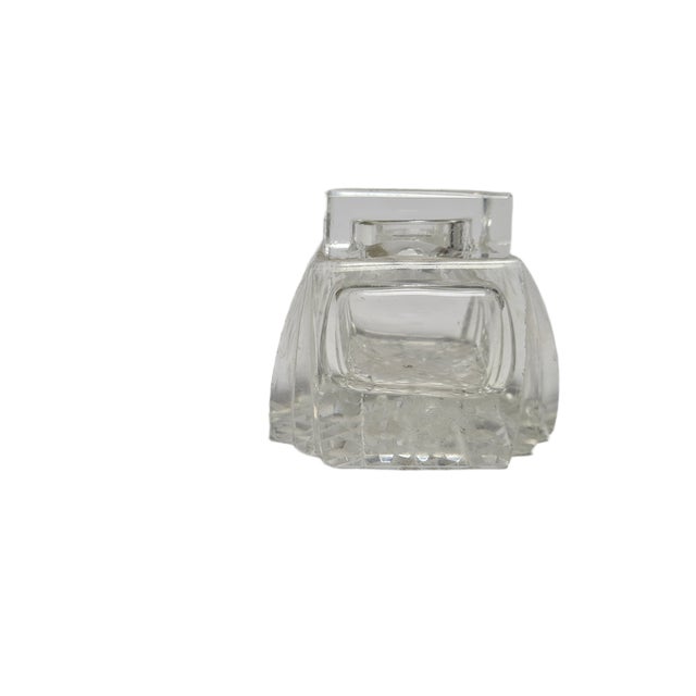 Vintage Art Deco Crystal Inkwell, Germany, 1930s, in Worn conditions. Designed 1920 to 1949