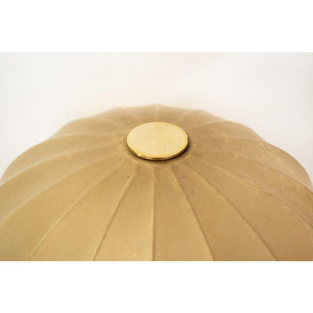 Mid-Century Modern Italian Brass Table Lamp with Cocoon Shade, 1970s For Sale - Image 3 of 5
