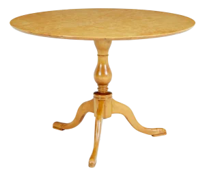 Mid-20th Century Circular Birch Occasional Table, 1950
