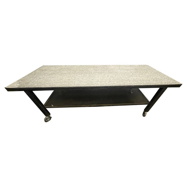 Metallic Industrial Table For Sale
