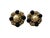 These vintage mid-century gold tone clip-on earrings feature a stunning cluster of round faux pearls in black and beige,...
