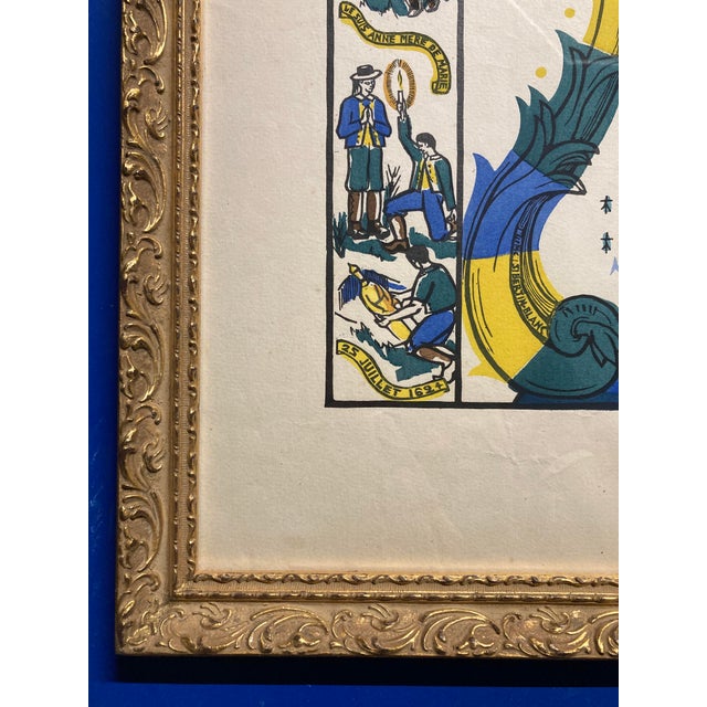 Marie-claire sibertin-blanc (1916-2005) saint anne of auray p.p.n. (pray for us) popular image, color woodblock print...