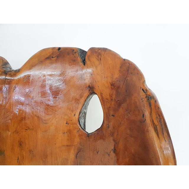 Hand-Carved Wooden Tree Trunk Chair, 1970s For Sale - Image 6 of 7