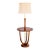 Restored 1960s Sculpted Walnut & Brass Floor Lamp With Cocktail Table For Sale