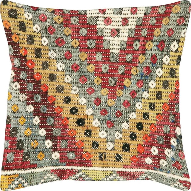 Traditional 1960s Turkish Jijim Pillow - 20" X 20" For Sale - Image 3 of 3
