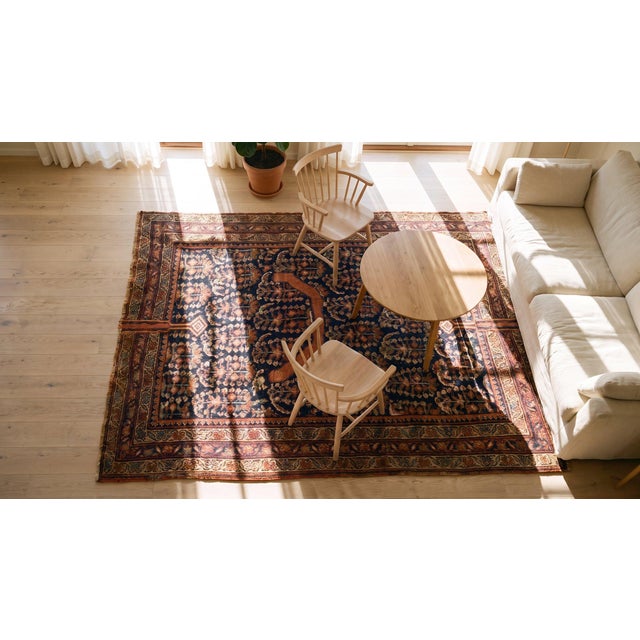 1900s Navy Paisley Tribal Antique Persian Afshar Saddle Rug 3'2" X 3'4" Knotted Wool Carpet For Sale - Image 15 of 15