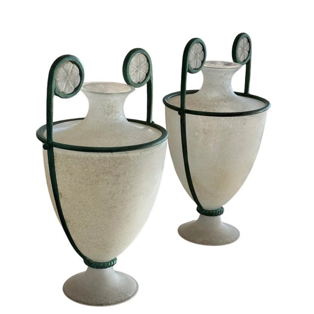 1980s 1980' Seguso's Italian Scavo Murano Glass and Bronze Vase by Silvia Buscaroli for Seguso Vetri d'Arte For Sale - Image 5 of 8