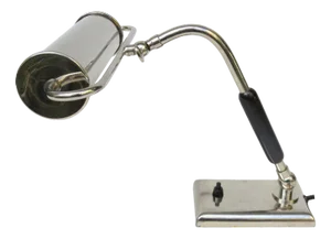 Art Deco Nickel Plated and Black Wood Piano Table Lamp